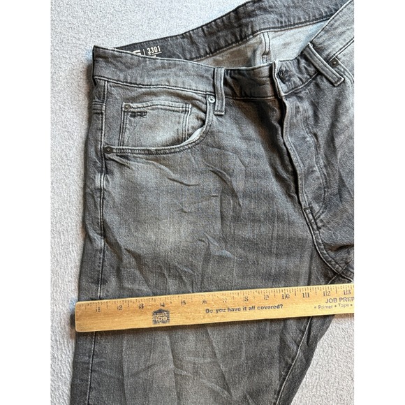 G-Star Raw 3301 Slim Jeans Mens 36x32 (38x30) Grey Stretch Denim Button Fly - Picture 13 of 16